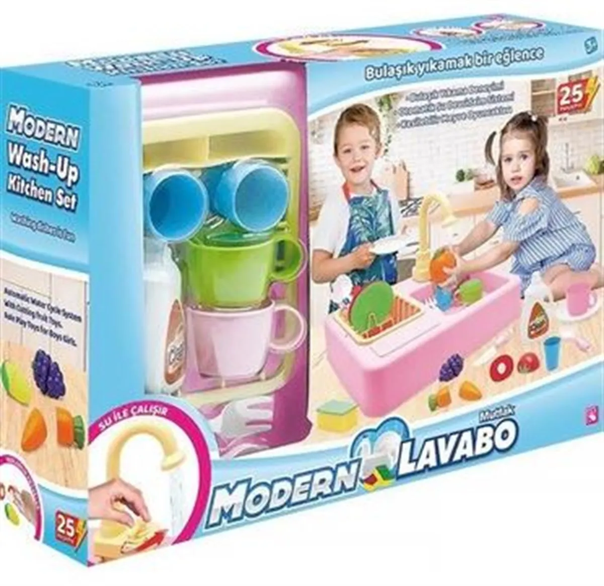 Kayyum-Juego de fregadero de fuente para niños y niñas, juguete de cocina moderno, lavamanos eléctrico, Funciona con agua, Calidad A