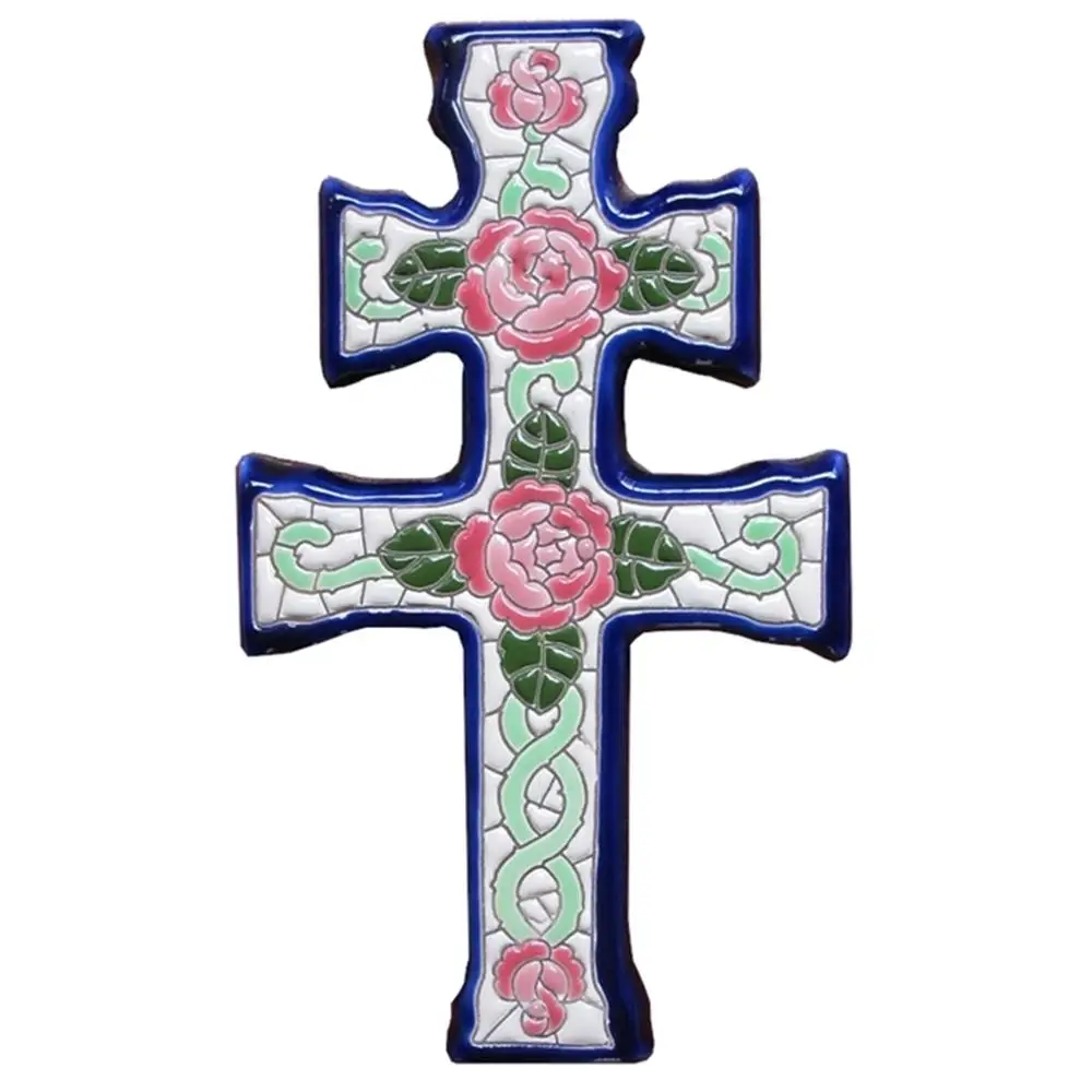 Home cross ceramic 18cm/7 inches - ceramic glazed up handmade - Made in Spain - Spanish - Seville - MIJASCERAMIC crafts -