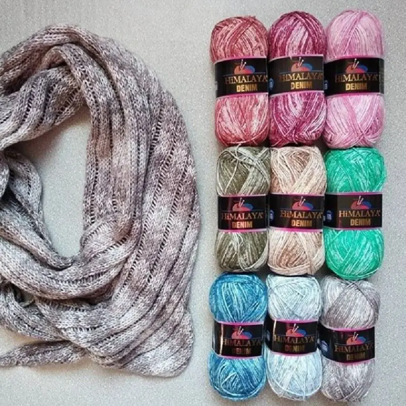 % 100 naturalna bawełna przędza Himalaya Denim 5 LOT/kulki 50g-140m Knitting Crochet kolorowe Super jakość turecki wełna YarnArt Alize