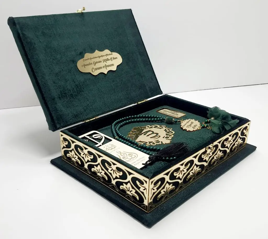 Large Size Luxury Quran Set Velvet Black Color Quran Arabic Quran Islamic Books Muslim Gifts Islamic Gifts For Muslims Wedding