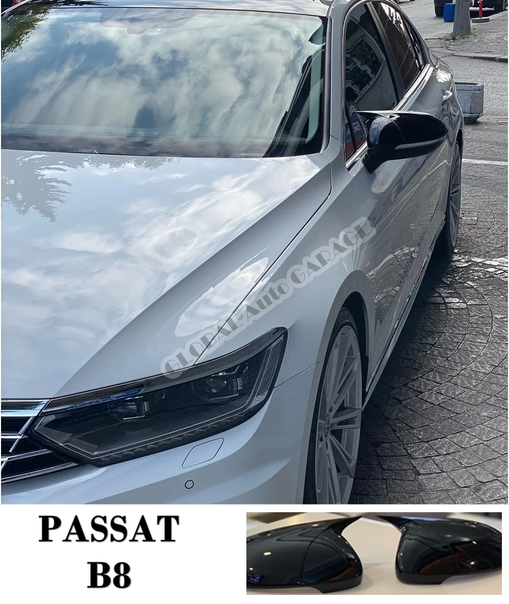 

For VW Volkswagen Passat B8 Bat Mirror Cover 2015 2016 2017 2018 2019 Glossy Piano Black 2 PCS Wing Car Styling Auto Ornament