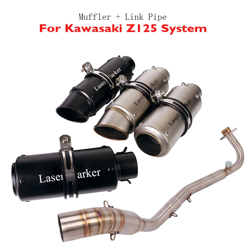 

Motorcycle Exhaust System Connection Link Tube Escape Muffler Silencer for Kawasaki Z125 Slip on Exhaust Pipe