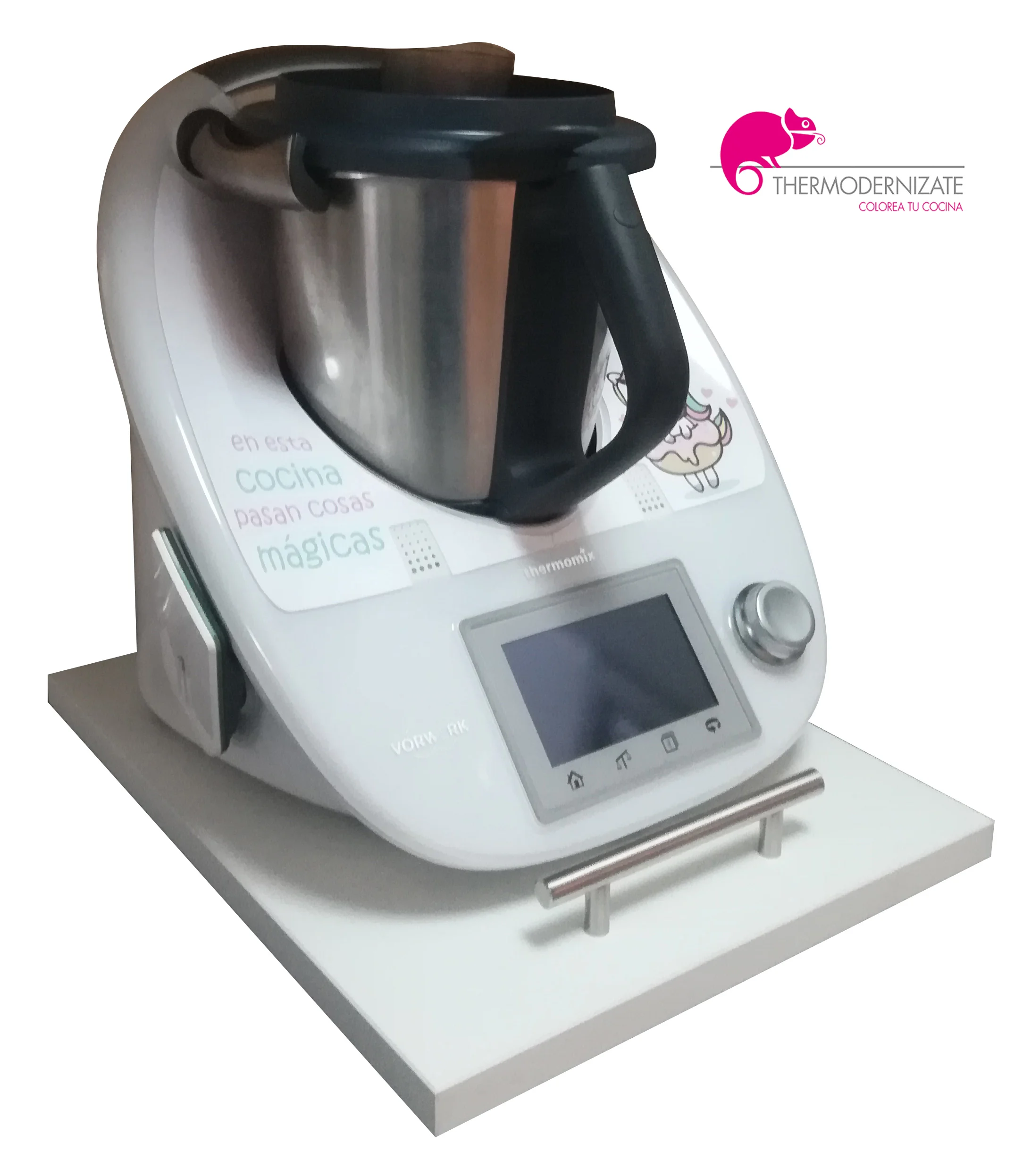 قاعدة ، رف ، منزلق طاولة لـ THERMOMIX TM5 TM6 TM31 ، Monsieur kitchen Connect ، حماية التوازن وزارة الدفاع الأبيض كبيرة
