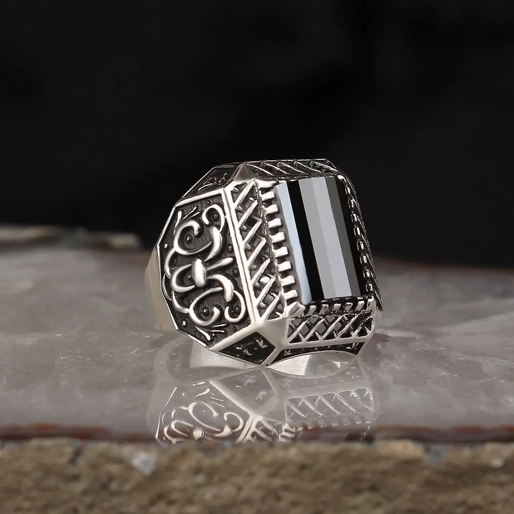 

MEN 'S 925 Sterling Silver Ring, Zircon Stone, Real Natural Stone Male Gift Accessories Jewelry, handmade Made in Turkey Fashion Trend