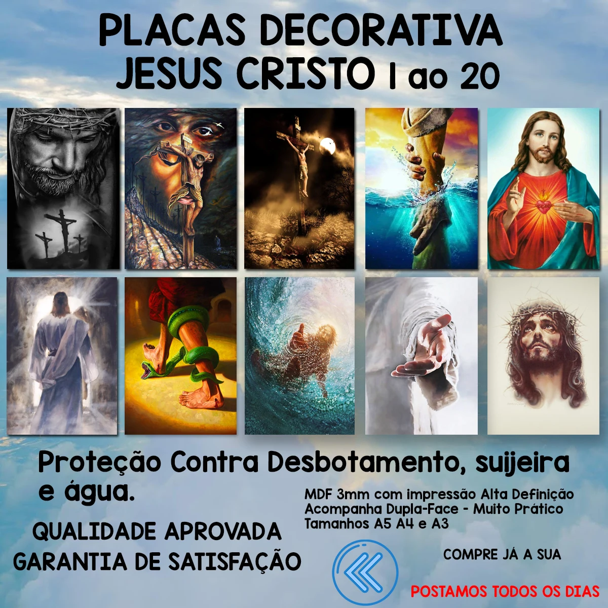 Placas Decorativa Jesus Cristo 1 Ao 20