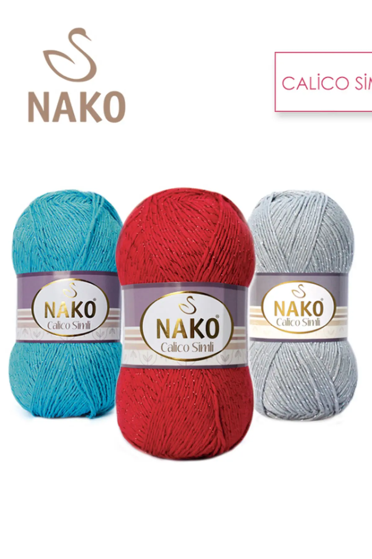 Nako Calico Glittery Hand Knitting Yarns For Sweater Scarf Hat Knitting DIY 100 gr - 240 meters 5 PCS