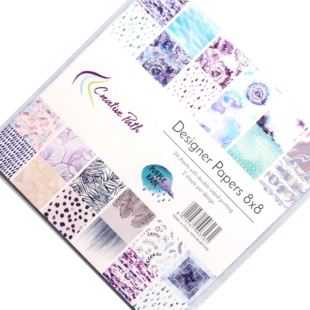 Creative Path 8 Zoll Scrapbooking-Papier Lila Regenmuster Dekoratives Journaling-Hintergrundpapier Origami-Designpapier 20*20 cm – Detail 10