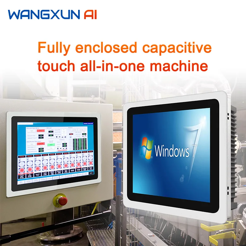 15/21.5 inch Fully Enclosed industrial control capacitive touch all-in-one panel pc LCD screen Monitor Windows tablet intel core