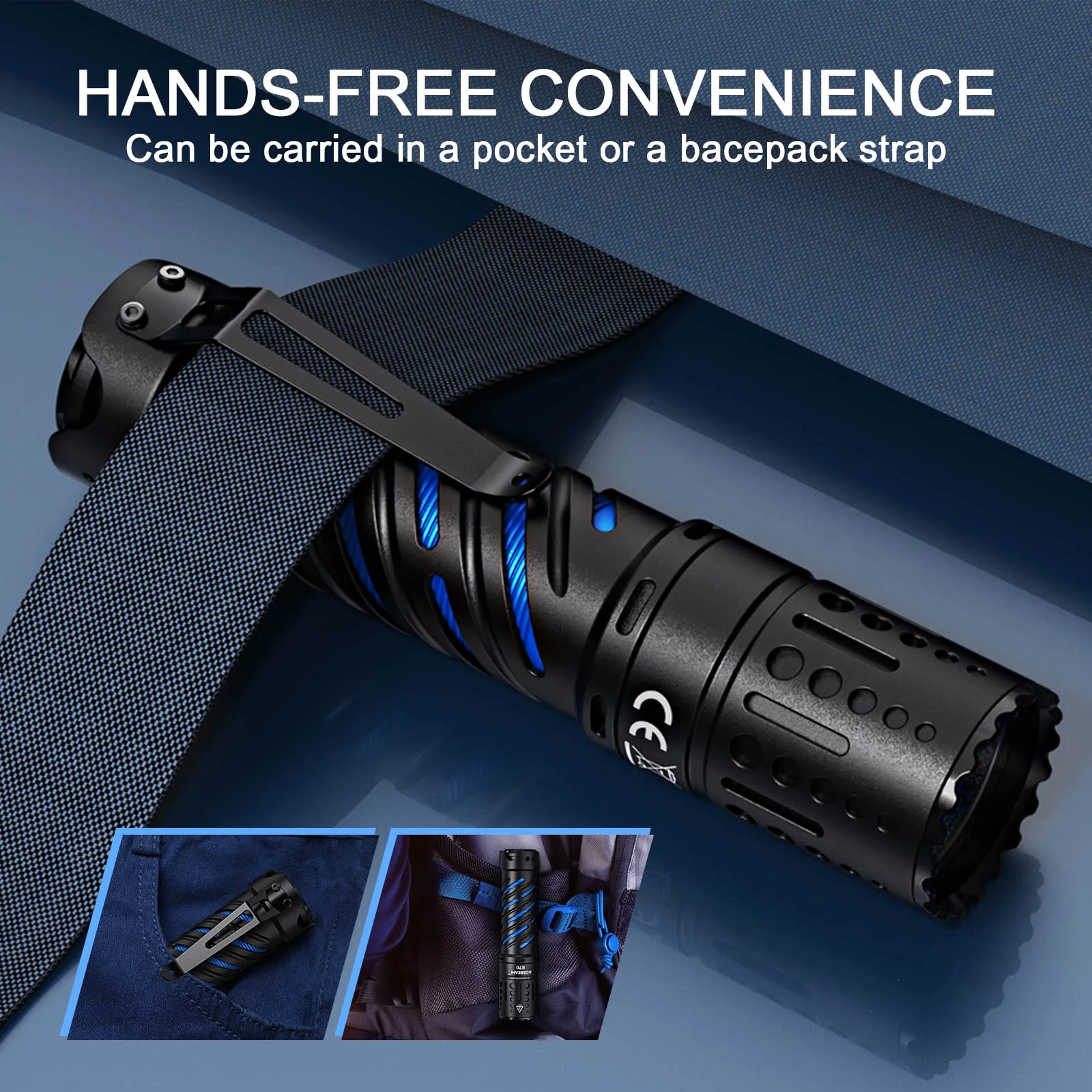 ACEBEAM E70 4600 Lumens Ultra-Compact Rechargeable EDC Flashlight, for Household Search, Outdoor Camping, Hiking