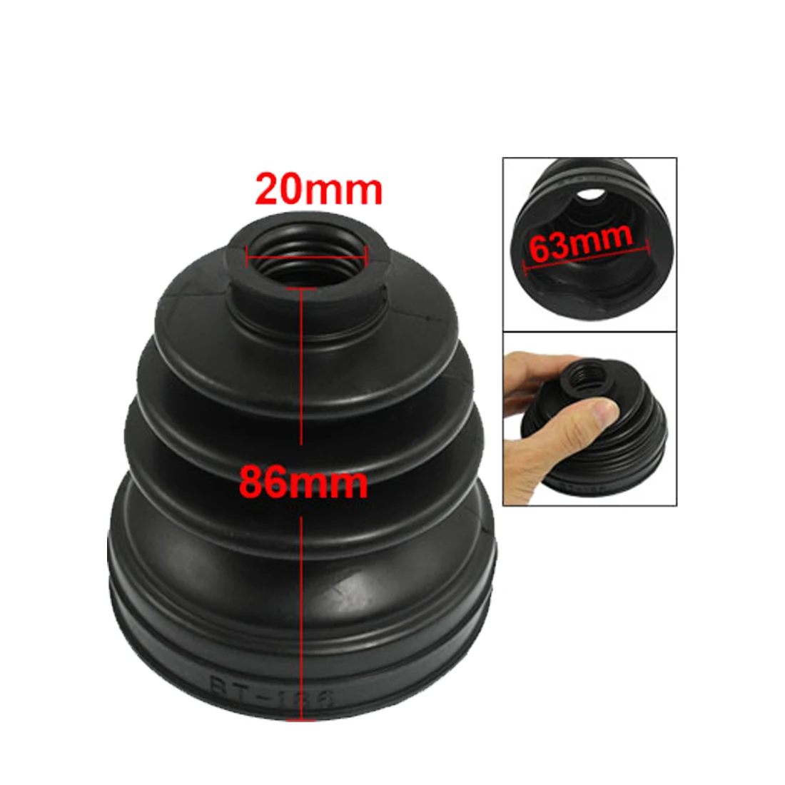 Uxcell Inner Axle CV Joint Boot Dust Cover For Ford Fiesta Focus MT 20mm Top Inner Diameter Rubber