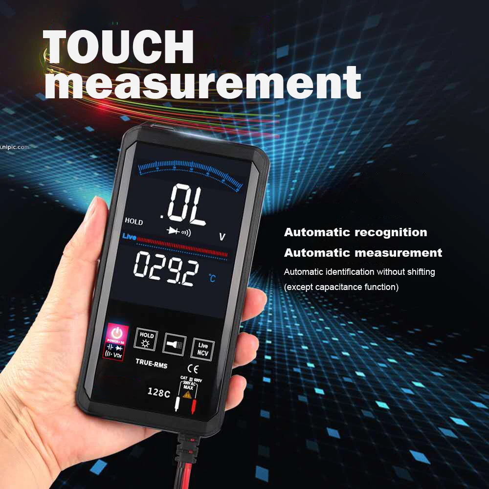 Touch Inteligent Multimeter True RMS Digital Automatic Recogniton Measurement LCD Sceen 6000 Counts Ammeter Voltmeter Smart NCV