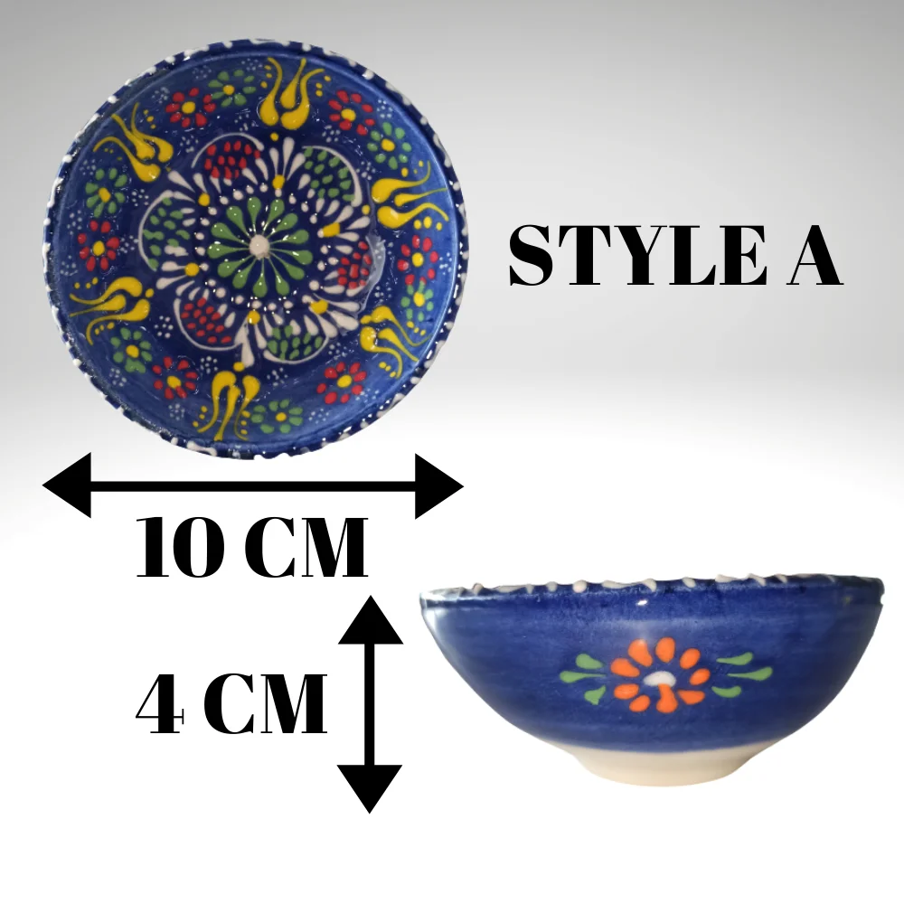 Turkish Handmade Tile Plate 3.5 Inch Decoration Material Restaurant Supplies Traditional Anatolian Handpainted Ceramic