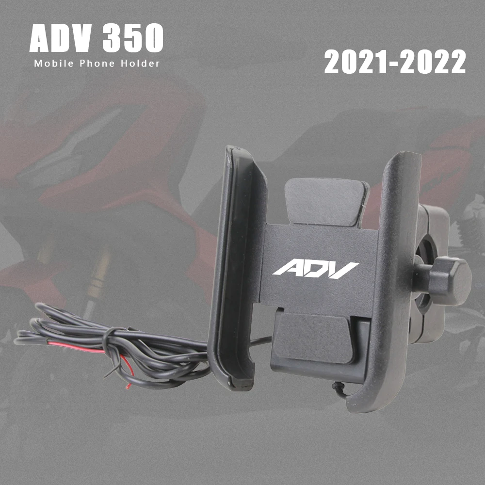 

Motorcycle Mobile Phone Holder Stand With USB Charger CNC Aluminum Scooter Accessories For Honda ADV 350 ADV350 2021 2022