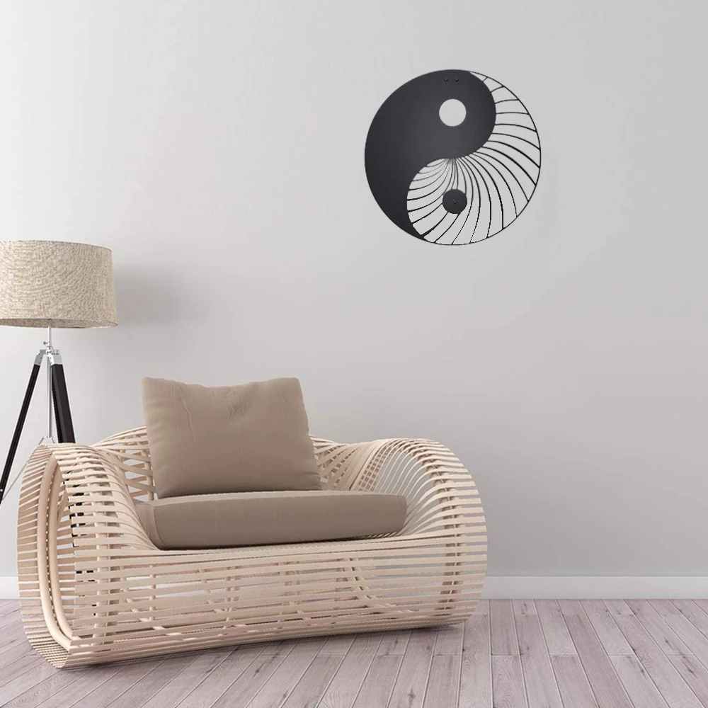 Yin Yang Metal Wall Art Decor Laser Cut Hanging for Indoor Outdoor Home Office Decorative Garden Bedroom Livingroom Plaque