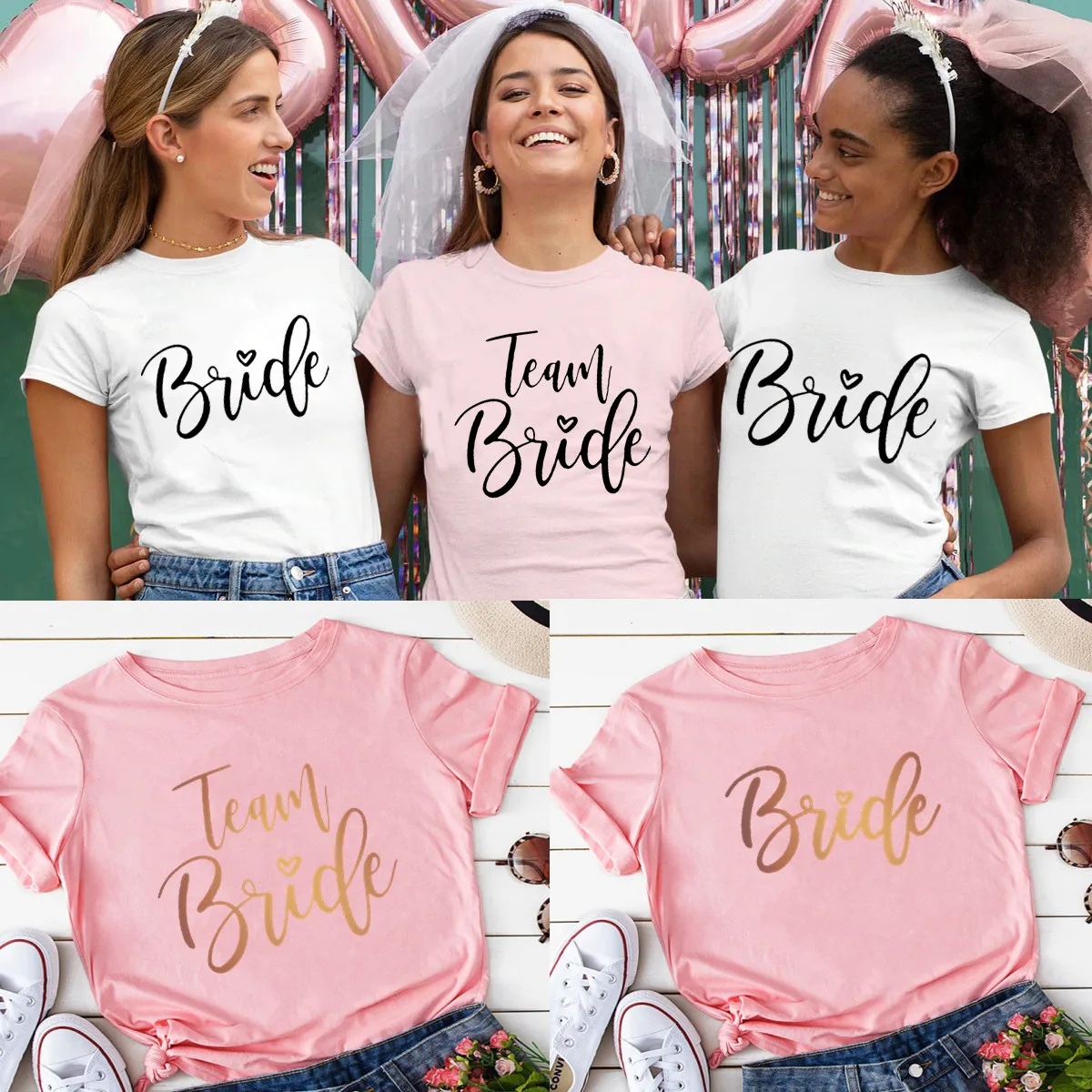 

Women Funny Bachelorette Party T-Shirts Girl Bridesmaid Group Tops Female Wedding Favor Team Bride Trip Clothes Gift