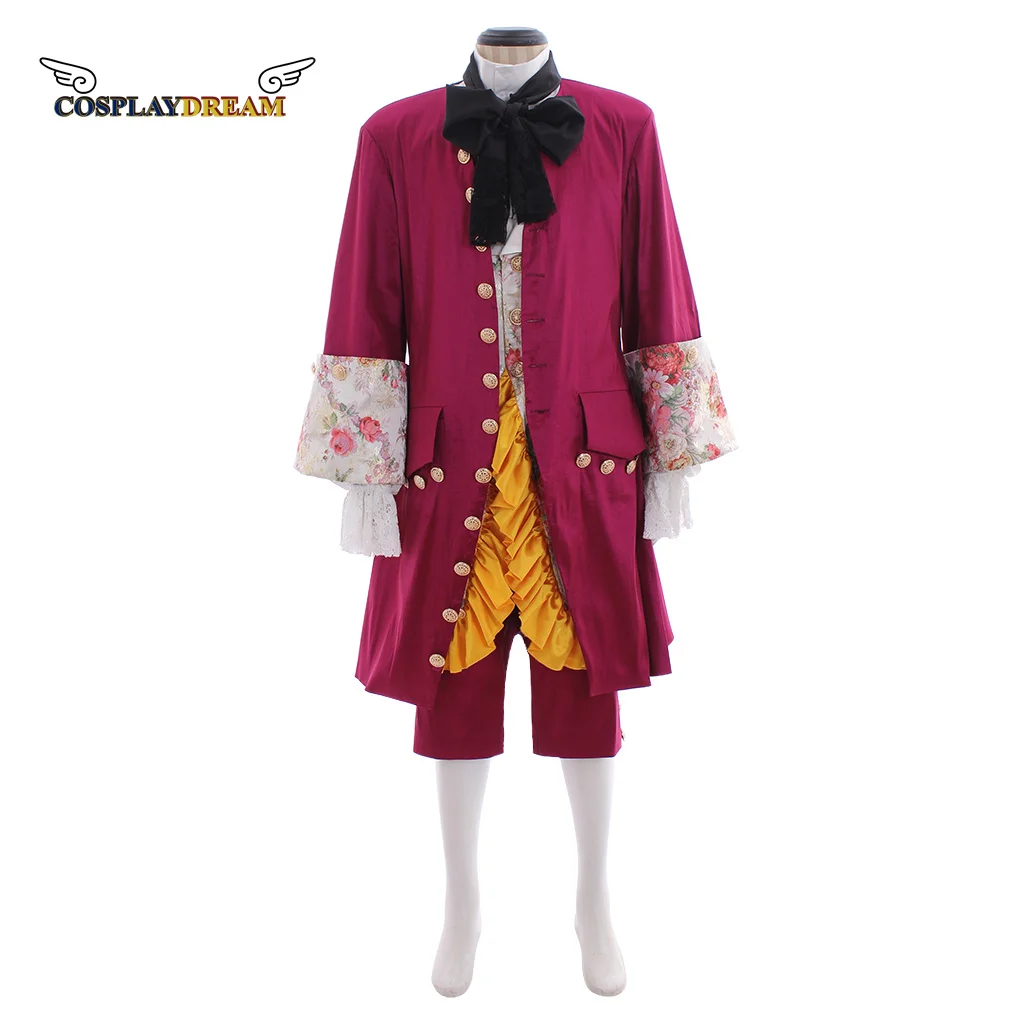 

Colonial 18th Century Rococo Mens Frockcoat Evening Dress Medieval Stage Tuxedo Party Costume Full Set