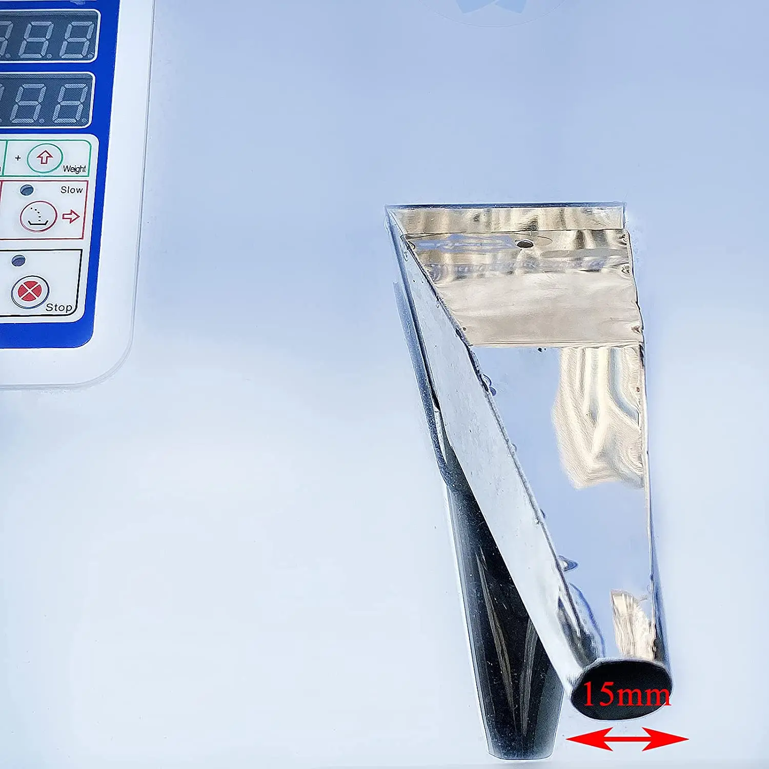 Accessoires de Machine de remplissage de particules et de poudre, buse à décharge allongée, adaptée au remplissage de bouteilles de 15mm