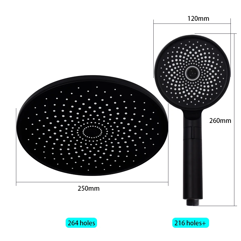 Dokour Overhead Rainfall Shower Head Set High Pressure Bathroom Accessories Water Saving Ceiling Toilet Tropical Complete System