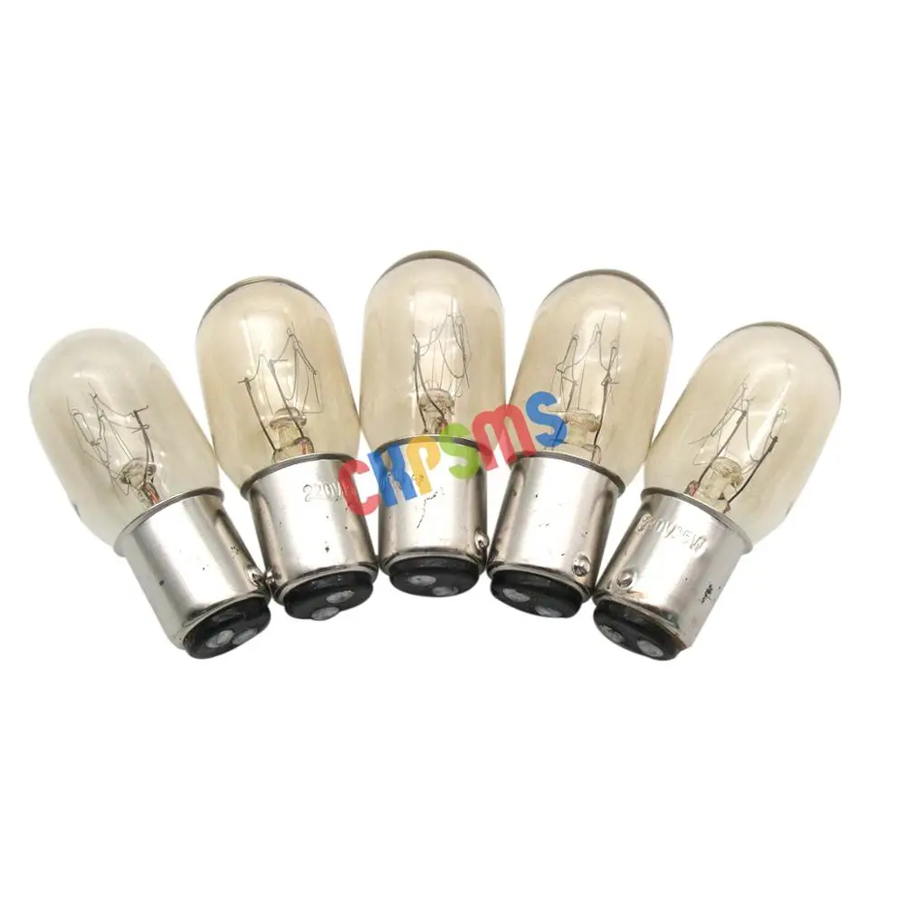 5PCS # BA15D 220V Light Bulbs FIT for Singer Home Sewing Machine 15W 220 Volts Push In Type