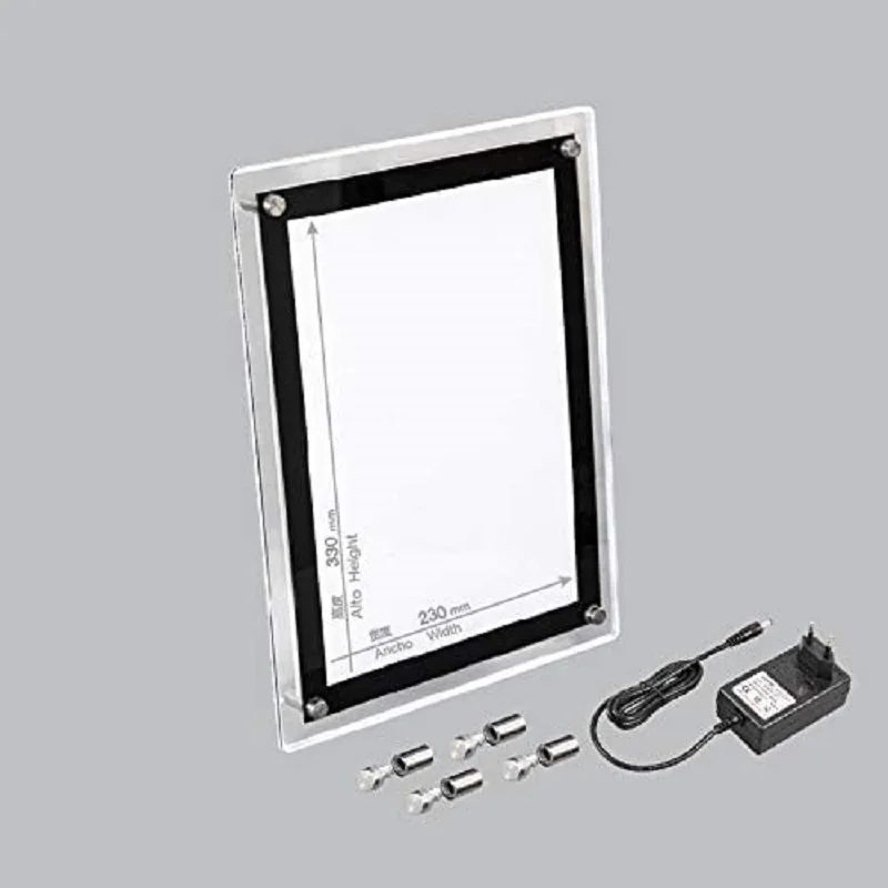 Acrylic LED photo frame, HD LED display frame 100*70*1, suitable for home, shop advertising