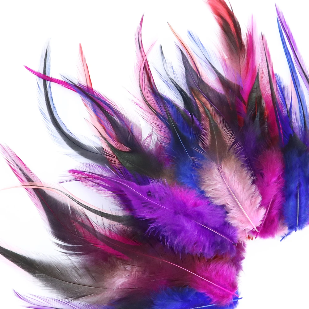 Wholesale High Quality 20pc/50pc Dyed  Rooster Tail Feathers  4-6inch  For DIY Clothing Dresses Home Decoration Plume Crafts