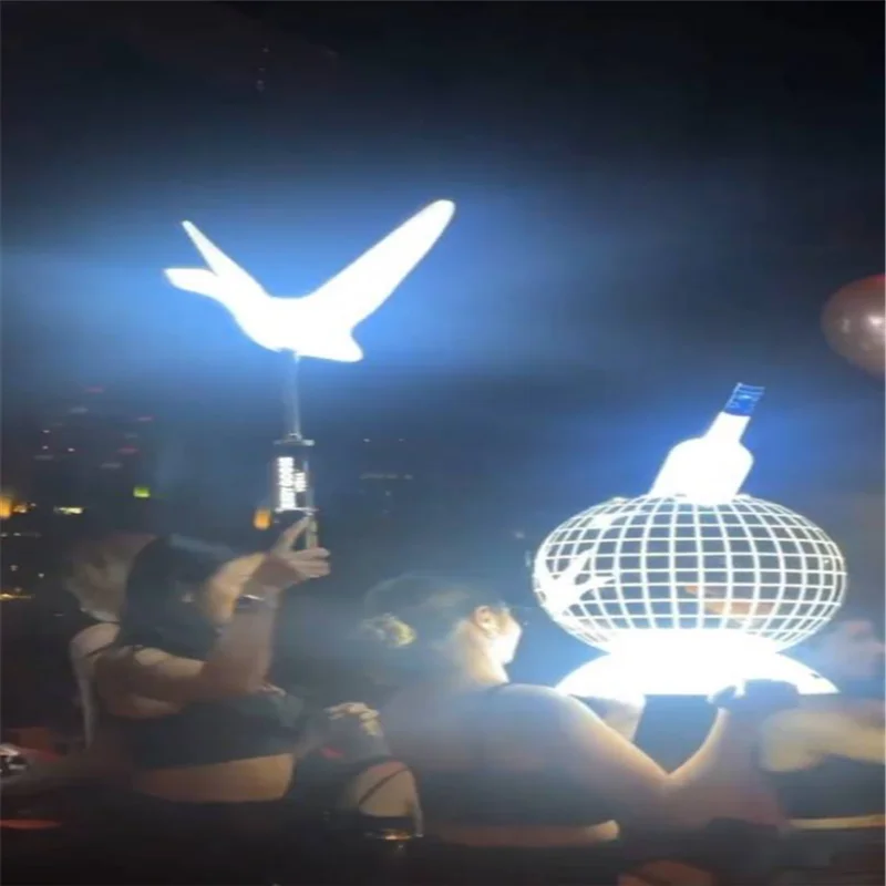 Apresentador garrafa LED, cinza e branco, 2 pcs