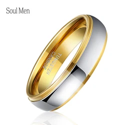 Classic Wedding Band  Tungsten Carbide Ring 6mm Gold And Silver Color Tungsten Ring Hot Sale Alliance