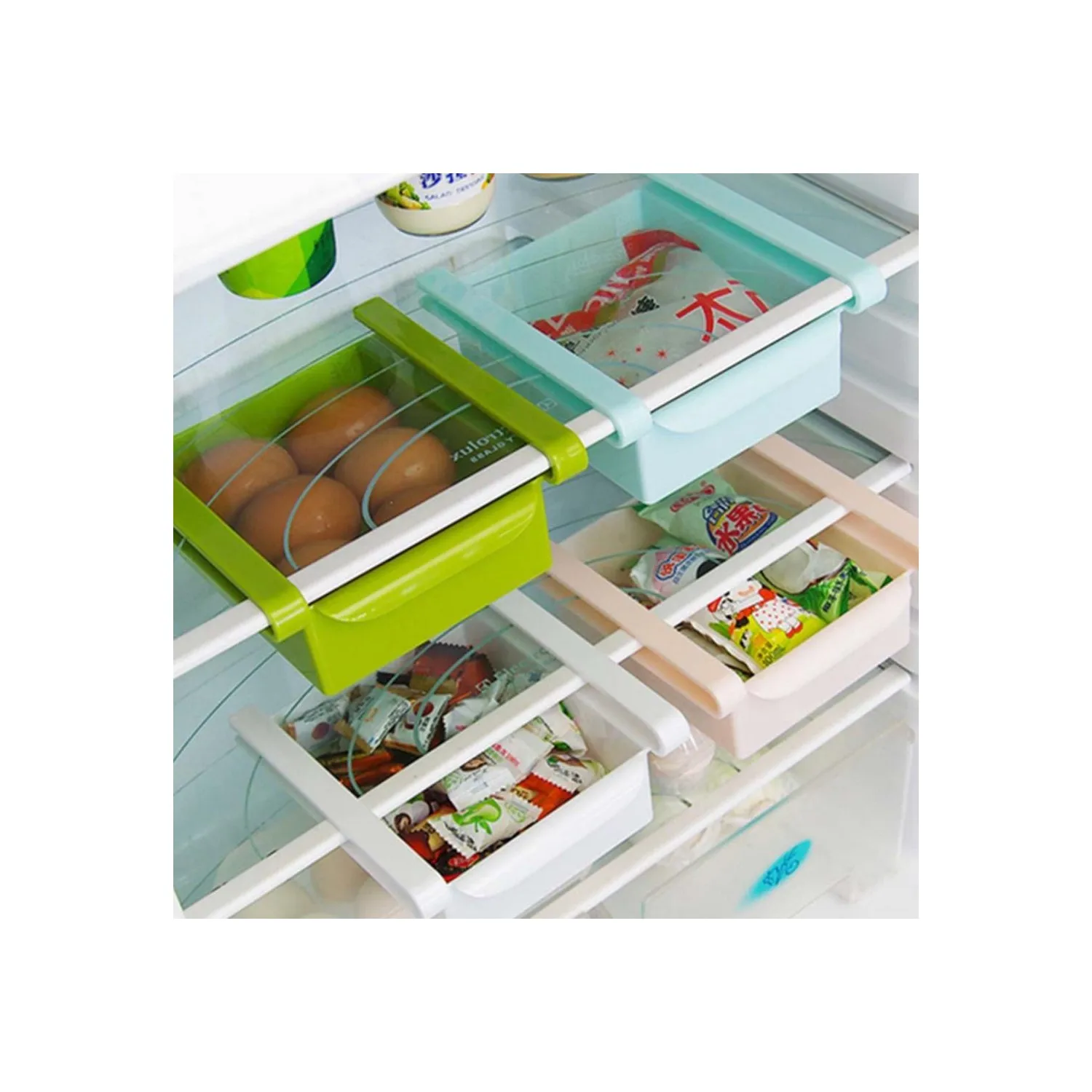 Practical Snap-in Refrigerator Organizer Box   Kitchen Refrigerator Organizer Storage Box Kitchen Food Container Plastic Storage