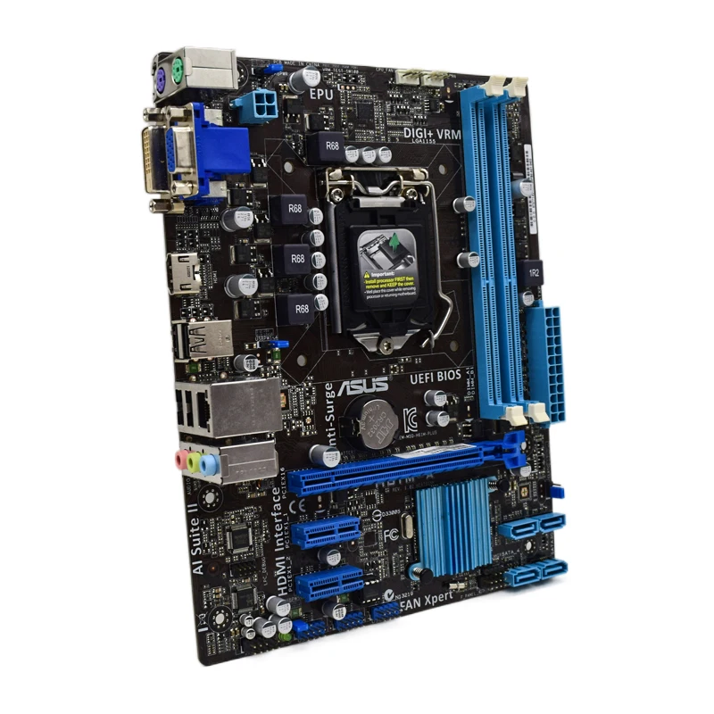 ASUS H61M-A Motherboard Intel H61 2×DDR3 LGA 1155 16GB support Core i3-2130  i5-2320 i5-2500 i5-3470  PCI-E 2.0 cpu  Micro ATX