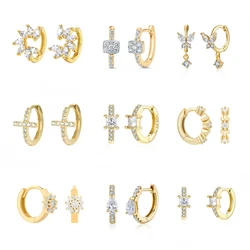 CRMYA Gold Silber Gefüllt Hoop Ohrringe Für Frauen Opal Zirkon Ohrring Hoops Luxus Mini Ohrringe Ohr Schmuck Pendientes