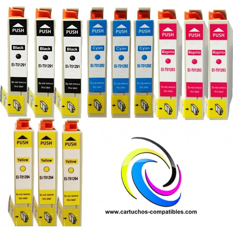 Compatible for Epson T1291 Pack 12 or loose units, T1292 T1293 T1294 high quality ink for printers.