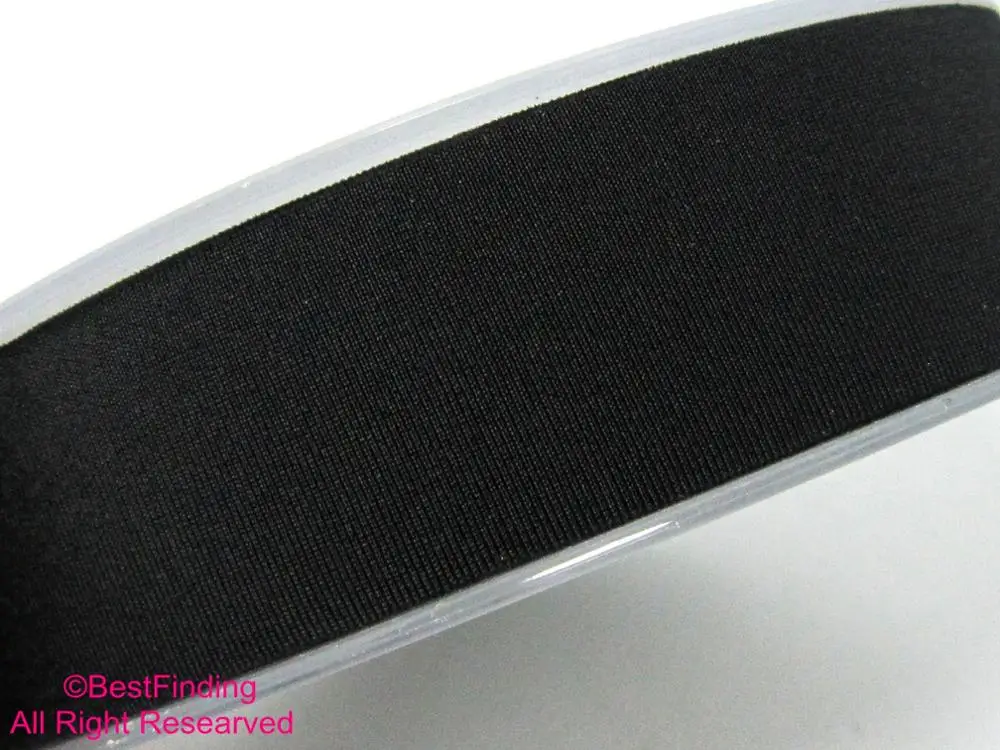 3cm Black lycra lace Flat elastic lycra strip