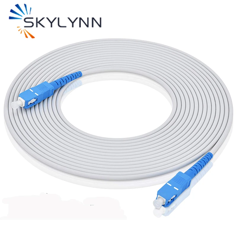 Imagem -04 - Cabo de Remendo Branco da Fibra Ótica do Núcleo 3.0 mm de sx do sm G652d para Ftth Skylynn 50 Peças Medidor sc Apc sc Upc Os2