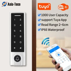 와이파이 Tuya APP 액세스 제어 키패드 125Khz RFID 카드 리더 전기 잠금 오픈 방수 키패드 잠금 와이파이 원격 열기 어디서나