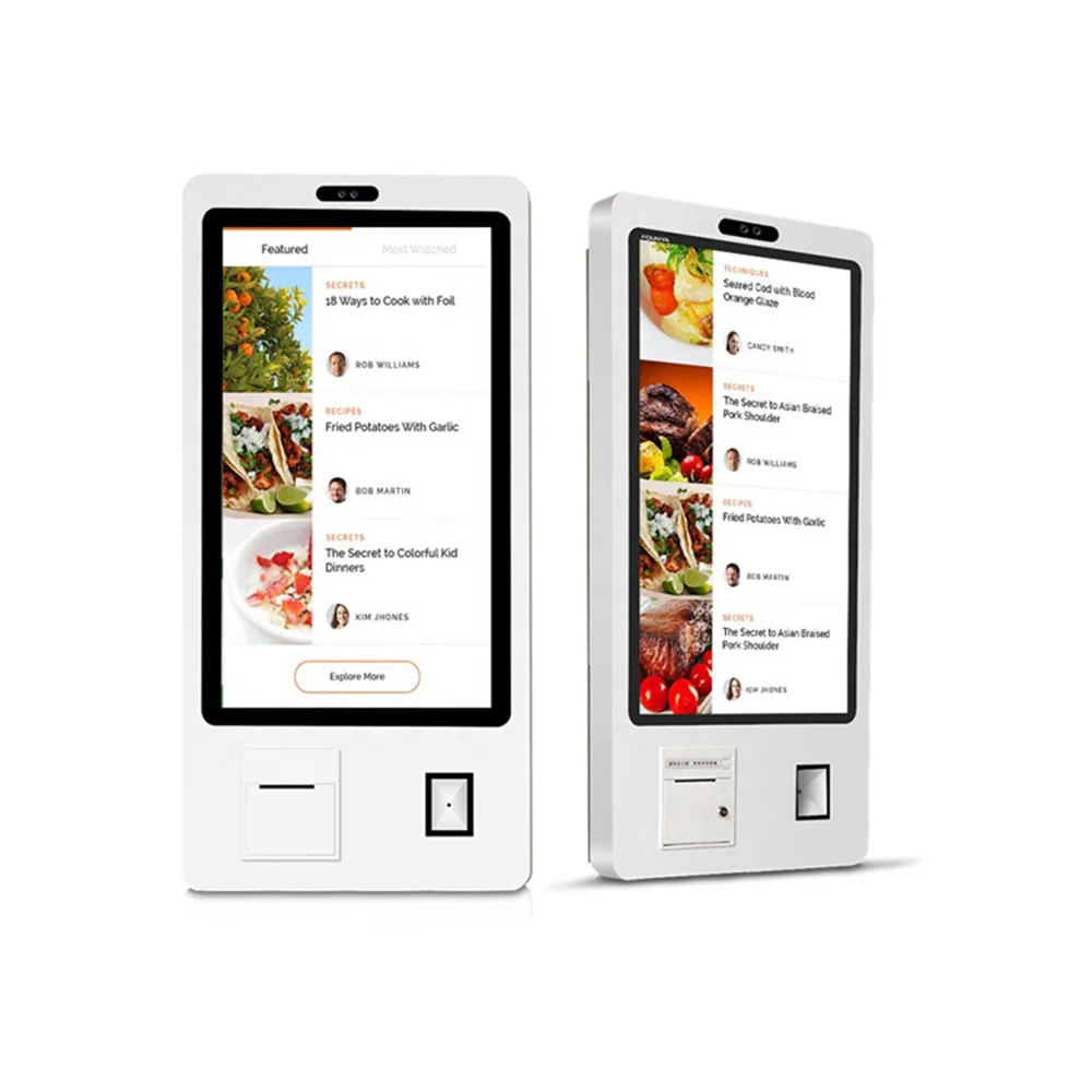 21.5 inch Android or Windows touch screen self service ordering KIOSK (Printer/barcode reader included, software not included)