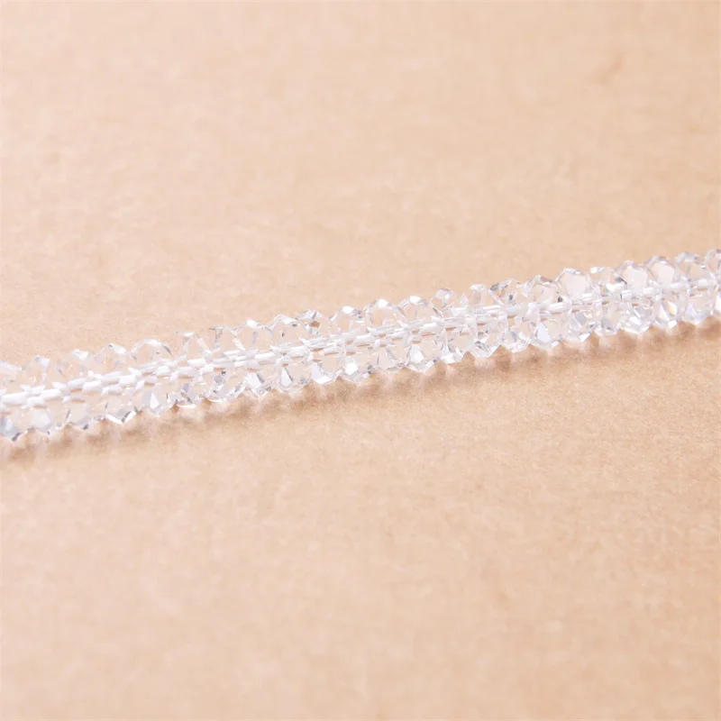 Rock Crystal Clear Quartz Beads Strand Rondelle Faceted Abacus Shape 3x6/4x8mm Natural Stone For Making Jewelry DIY Bracelet