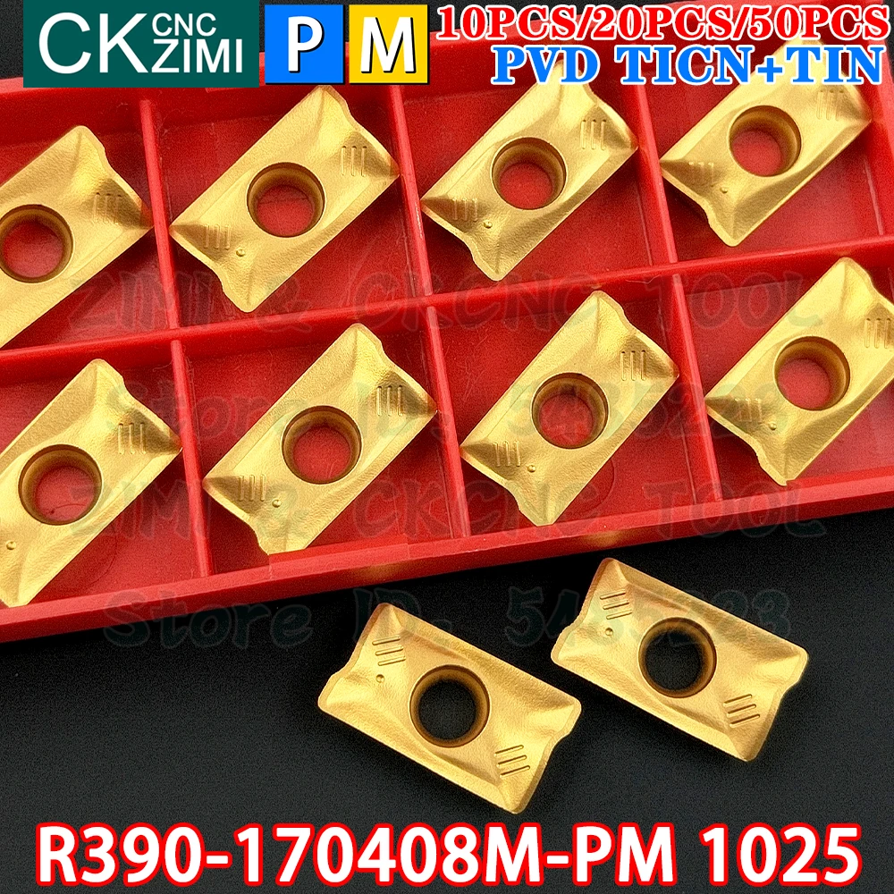 R390-170408M-PM 1025 R390 170408M PM 1025  كربيد إدراج الكتف طحن إدراج أدوات التصنيع باستخدام الحاسب الآلي مخرطة الميكانيكية فهرسة أداة القطع