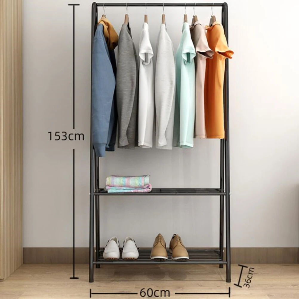 Perchero de hierro para ropa, estante de almacenamiento zapatero bolso, colgador sala de estar, muebles para el hogar,  letra A 153cm