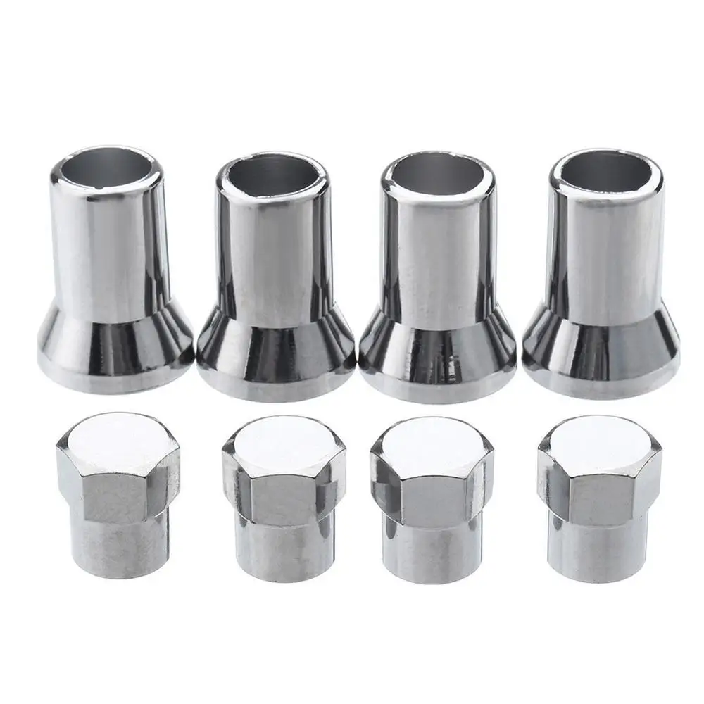 Automobiles 4Pcs/set TR413 Chrome Car Truck Tire Wheel Tyre Valve Stem Hex Caps Case with Sleeve Cover Left Right Front Rear