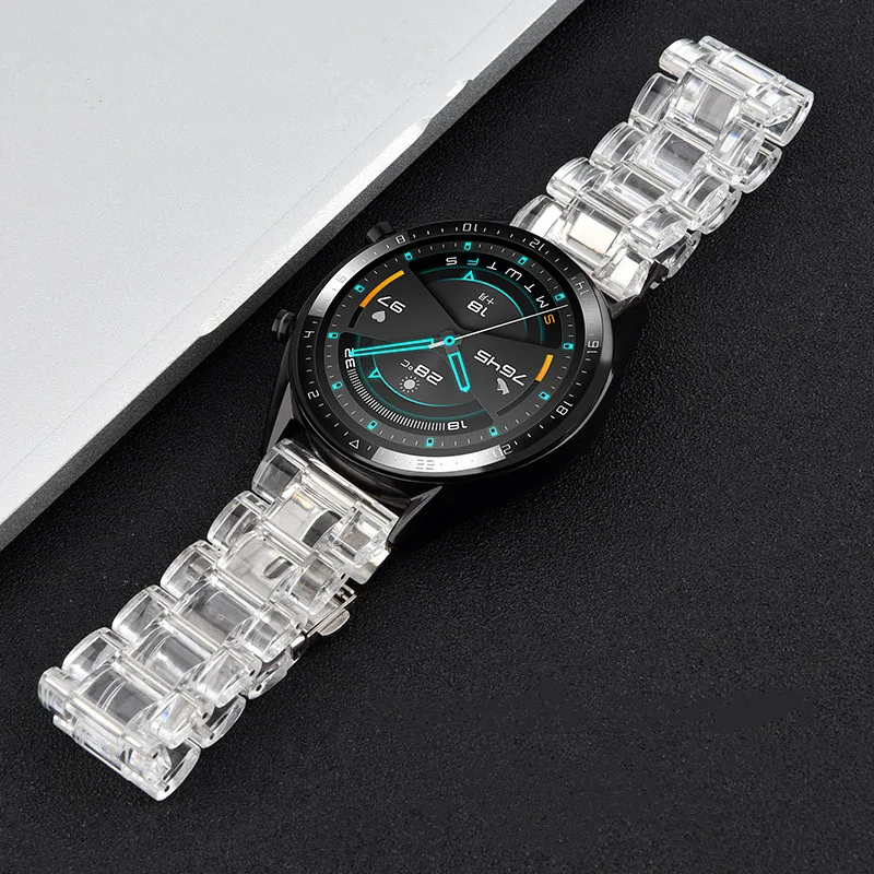 Transparent 20mm 22mm Watch Strap for Huawei Watch gt 2 For Huami Amazfit Bip Band for Samsung Galaxy Watch Active 2 46mm 42mm