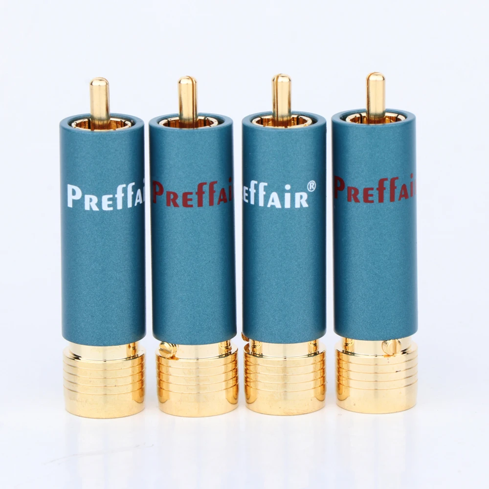 

Preffair R1722 4pcs/lot Gold-plated HiFi Audio RCA Plug Connectors RCA Terminal Jack