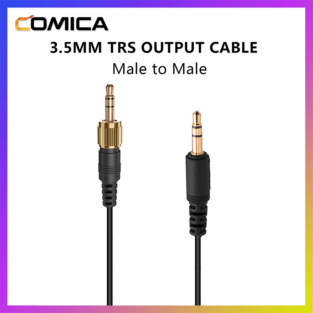 COMICA CVM-DL-CPX 3.5mm TRS Audio Input Cable, 3.5mm TRS to TRS Dual Male Cable for COMICA WM200/WM300/WM100 Wireless Microphone