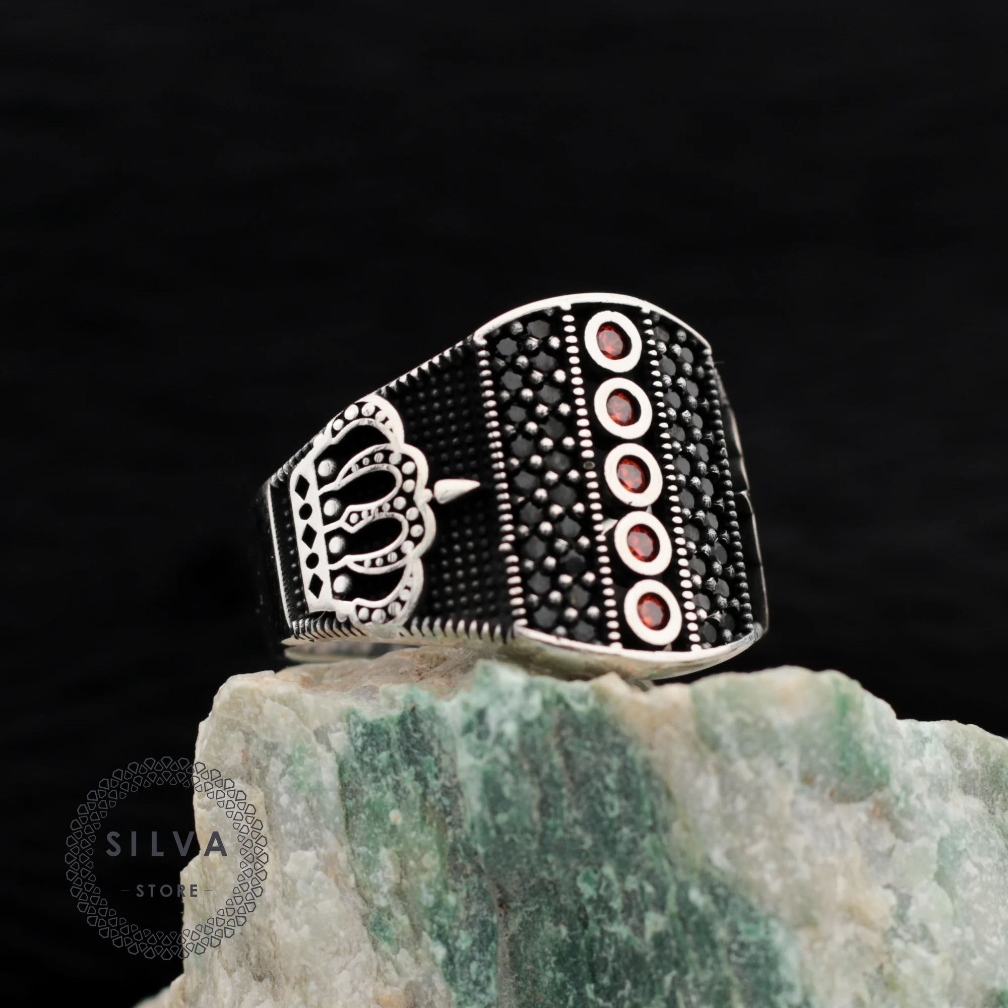 Original 925 Silver Men's Ring With Zircon Stones. Crown Symbol Turkish Man Jewellery Male Gift Color Can Be Selected