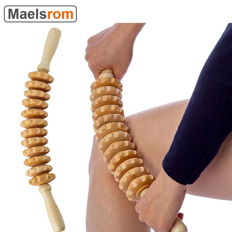 

Wood Therapy Roller Massage Tool Handheld Cellulite Trigger Point Stick Lymphatic Drainage Anti Cellulite Muscle Release Roller