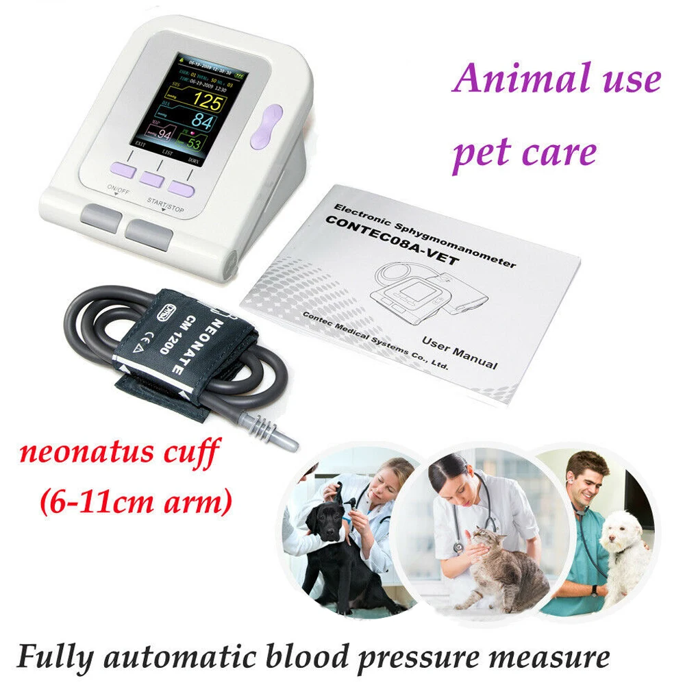 CONTEC08A Veterinary Blood Pressure Monitor Meter Digital Tensiometers INBP Machine Electronic Sphygmomanometer VET Probe