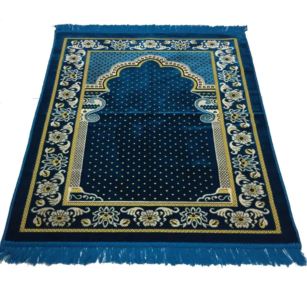 Velvet Prayer Prayer Rugs Luxury Blue Prayer Rug Prayer Rug Rugs Islamic Hajj Umrah Gift Prayer Mat Worship Prayer Rug Friday