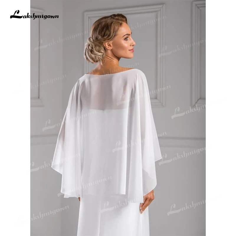 New Collection Asymmetrical Style Chiffon Bridal Cape For Bridal Wedding Shawl Summer Bridal Jackets Wraps 2022