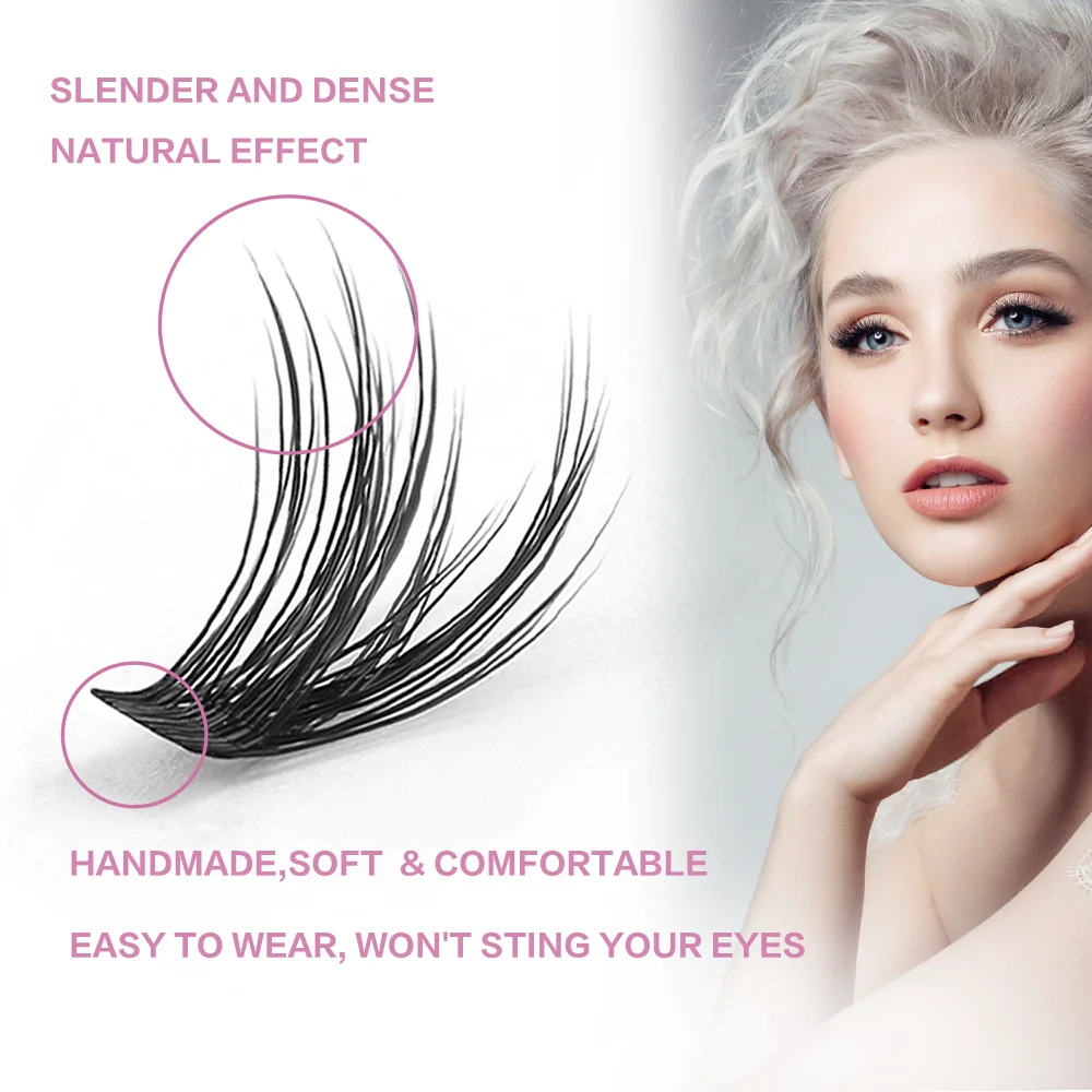 FinyDreamy DIY 120 PCS Cluster Lashes 3D Natural Bunch 16mm D Curl Segmented Beam Individual Mink Tufted Eyelash Fine Lash Tip