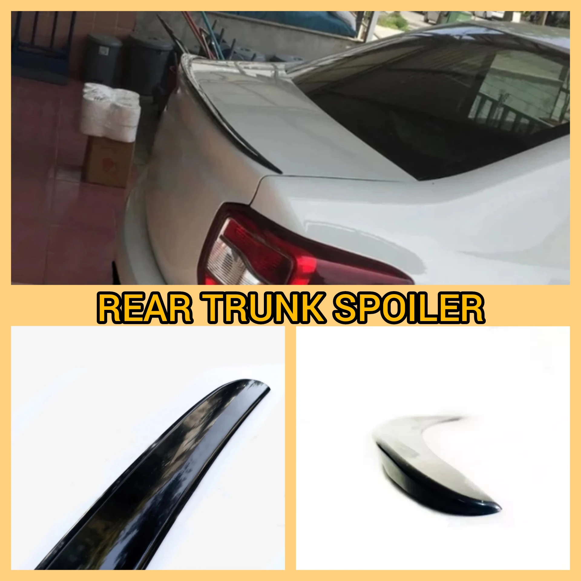 Rear Trunk Spoiler For Renault Symbol Car Accessories Plastic Glossy Black Spoiler Trunk Wing Sports Access Tuning