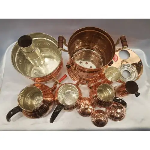 13 piece DOLBOVI Copper Teapot Handmade Real Copper Embroidered Authentic Arabic Moroccan Turkish Gift teapot broach blooming tea tea gift blooming tea portable tea cup with strainer sake tibetan tea pot чай tea tea po